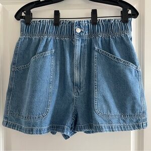 Madewell High Waist Denim Paper Bag Shorts